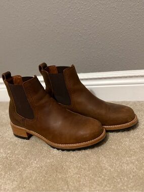 Women’s Patina Brown Leather Chelsea Boots